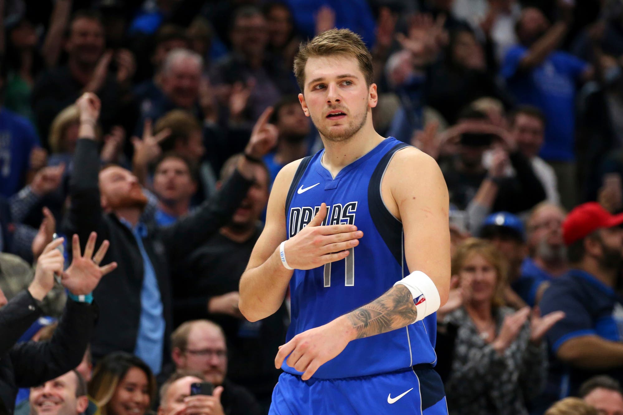 Luka doncic appears to snub paul george after mavericks' game 7 loss. 