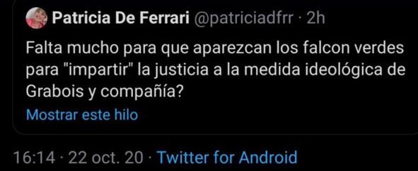 Tuit Patricia de Ferrari
