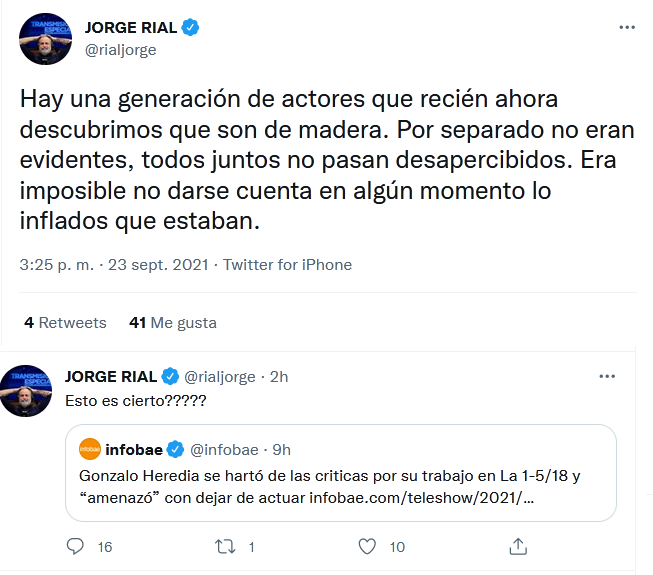 Picantísimo comentario de Jorge Rial, ¿contra los actores de El Trece?