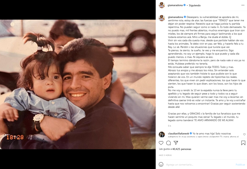 «Ya no puedo más»: desgarrador y emotivo descargo de Gianinna Maradona