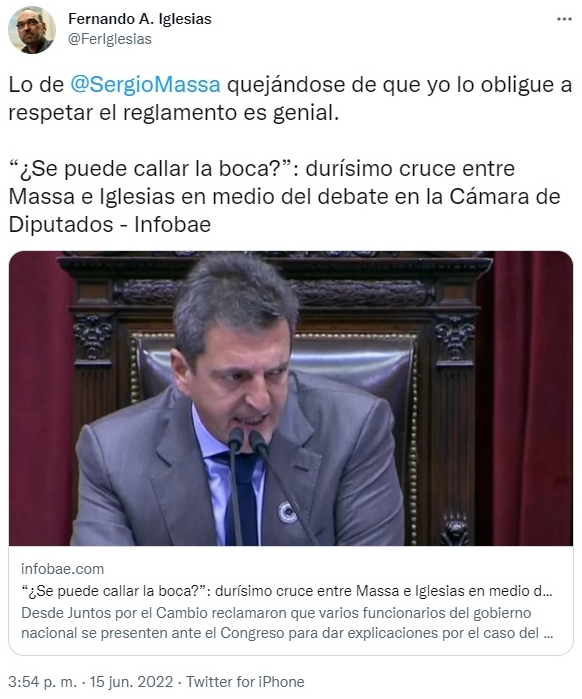 Cállese La Boca Duro Cruce Entre Sergio Massa Y Fernando Iglesias En Diputados El Intransigente 0478