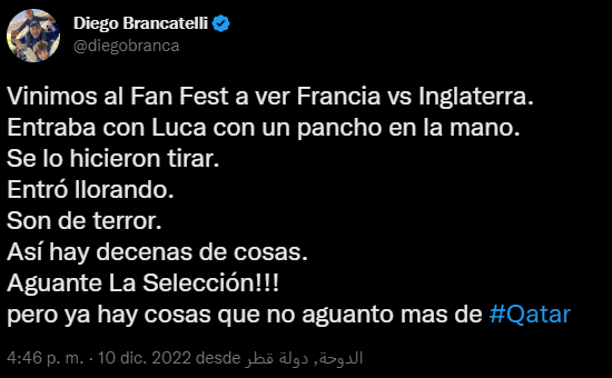 Llorando Diego Brancatelli Reveló El Mal Momento Que Vivió Uno De Sus Hijos En Qatar El 8214