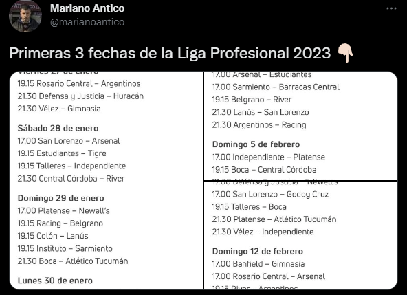Días y horarios de los partidos de Boca en el inicio de la Liga ...