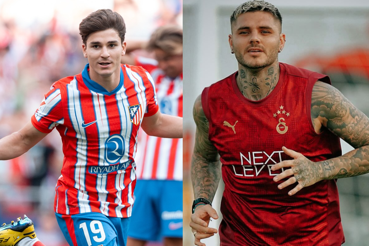 Mauro Icardi y Julián Álvarez