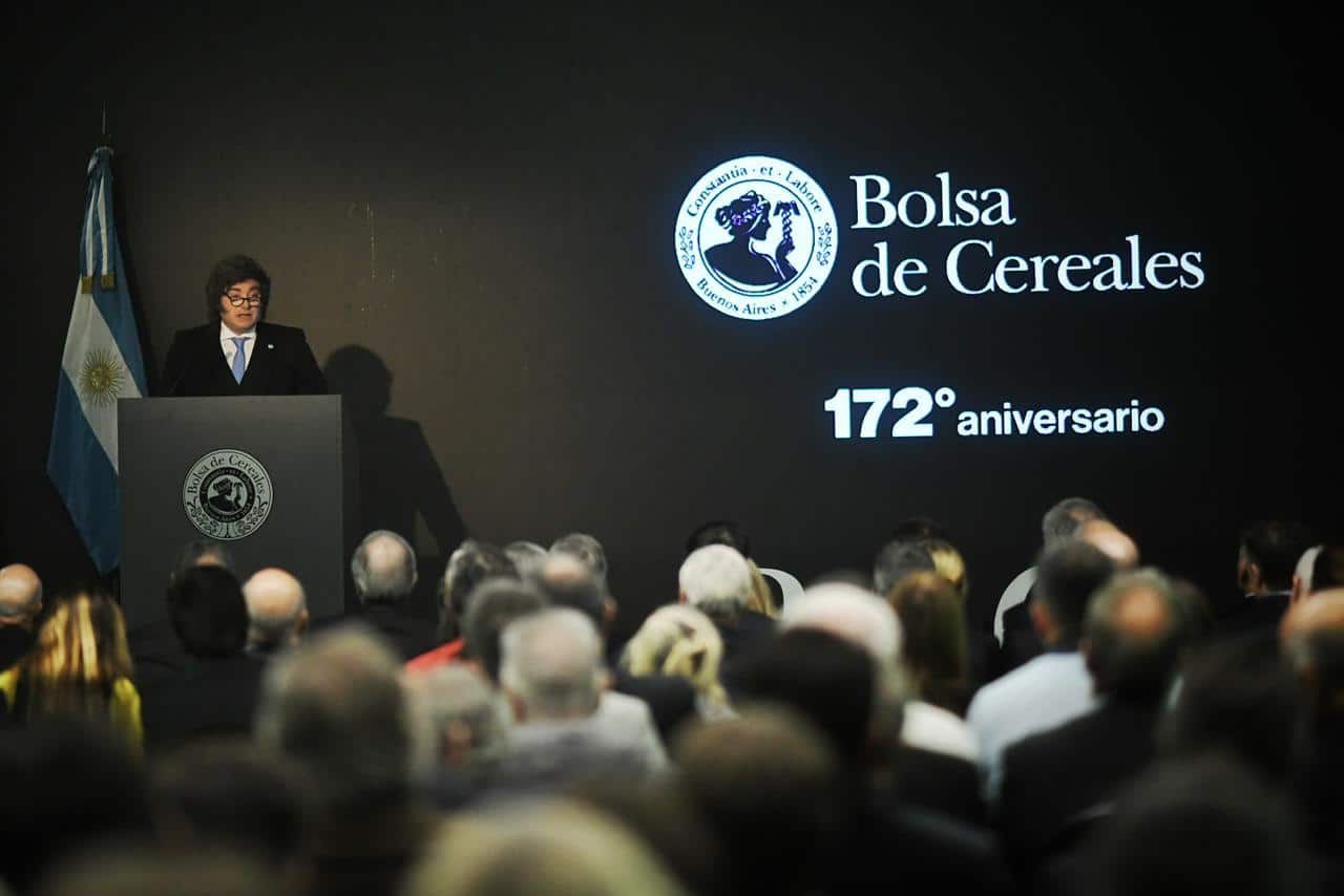 Milei en la Bolsa de Cereales