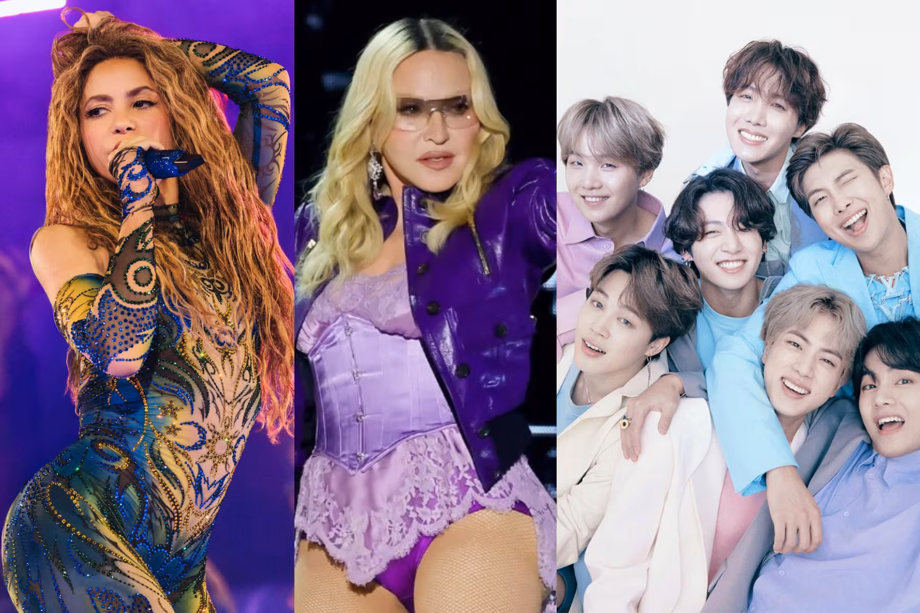 BTS, Shakira y Madonna