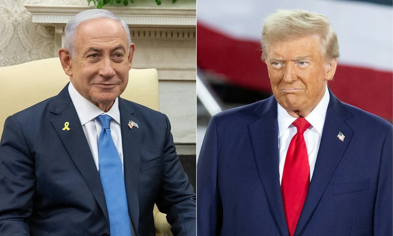 Donald Trump con el primer ministro de Israel