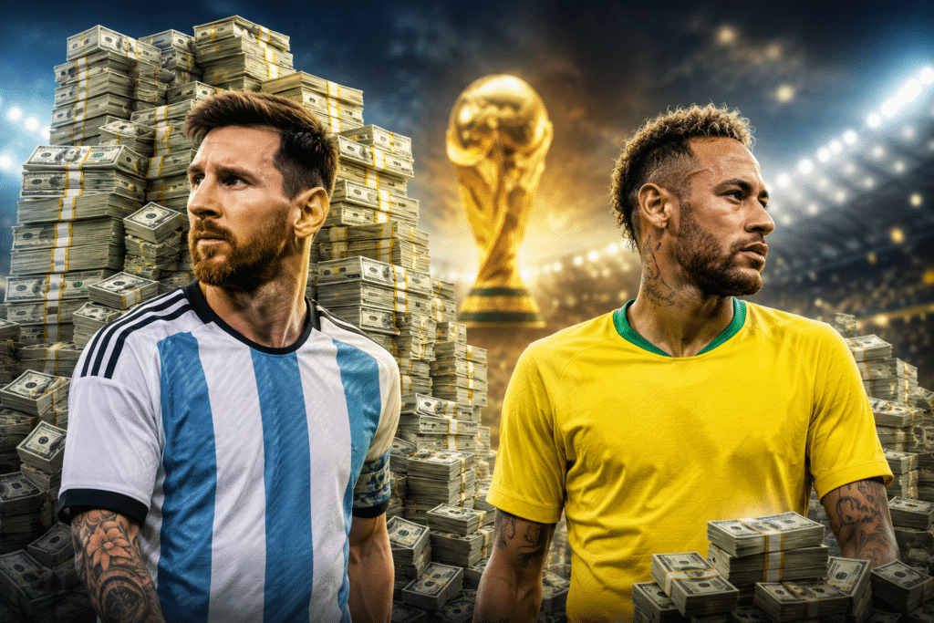 Mundial de salarios: mientras Messi gana 28 millones al año, esto gana Neymar en Santos