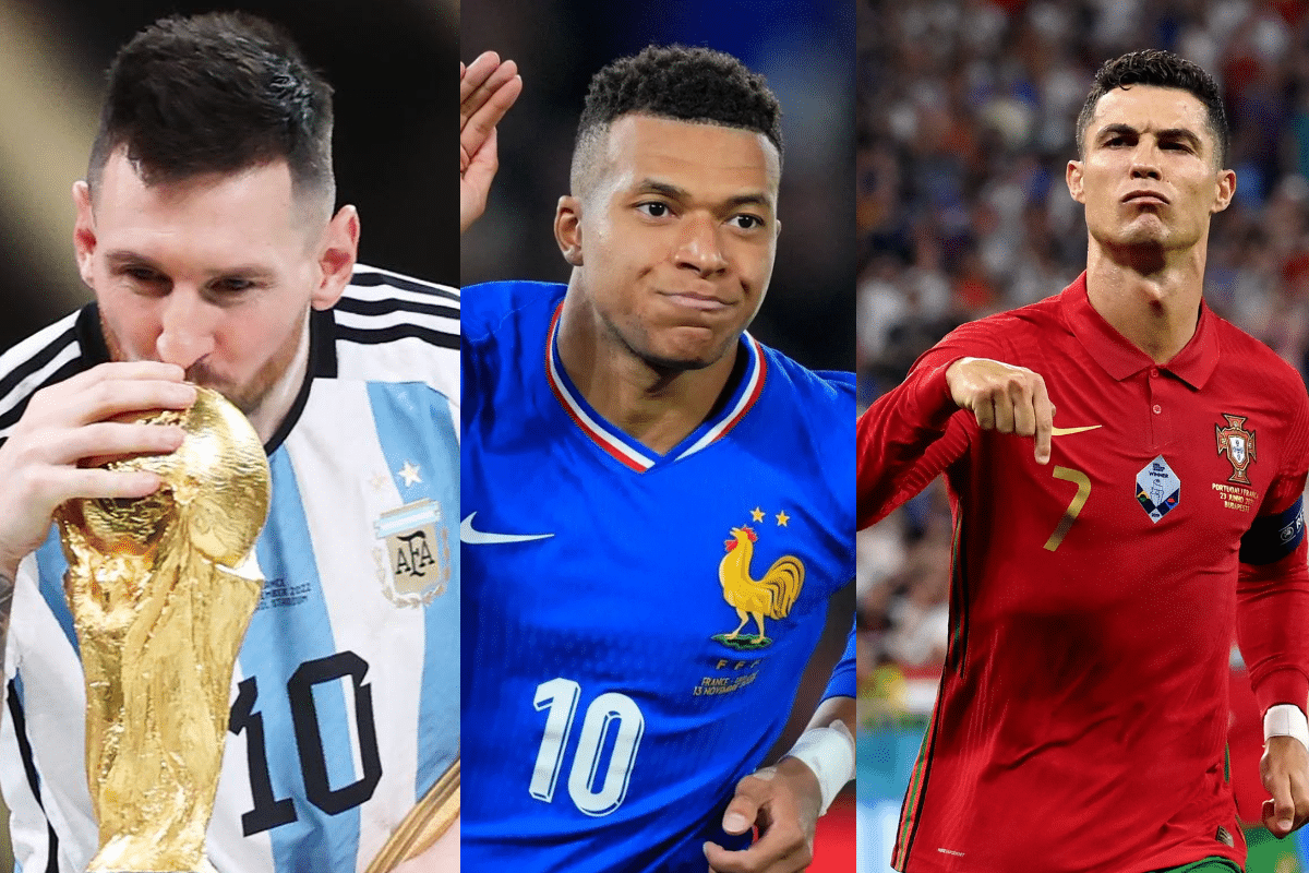 Messi, Mbappé y Cristiano Ronaldo en sus selecciones nacionales para el Mundial 2026.